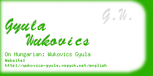 gyula wukovics business card